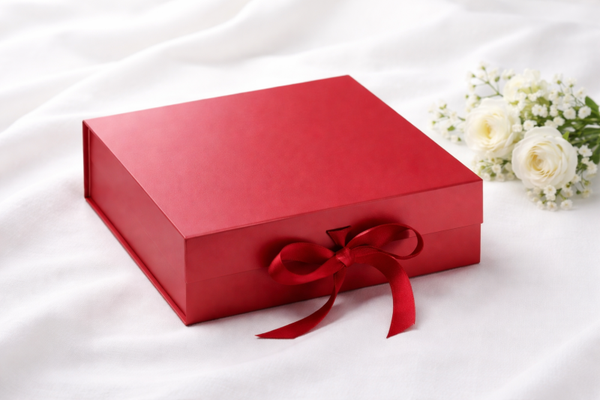 -Magnetic Close Gift Box - Red -30 x 30 x 9 cm