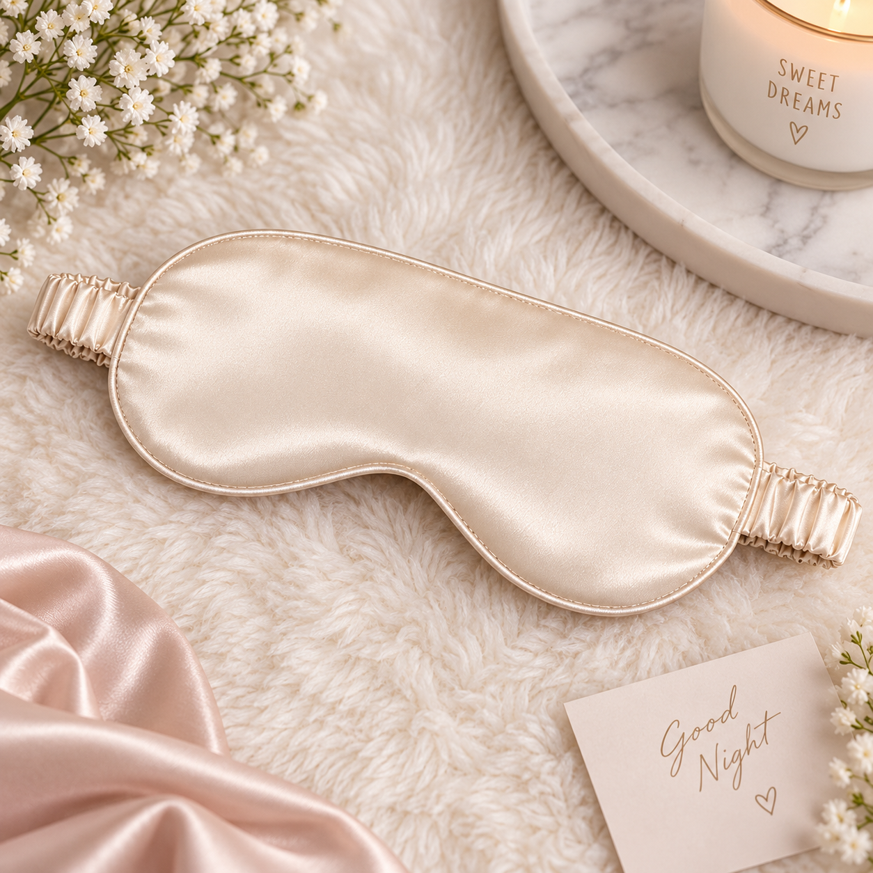 -Satin Eye Mask -Champagne