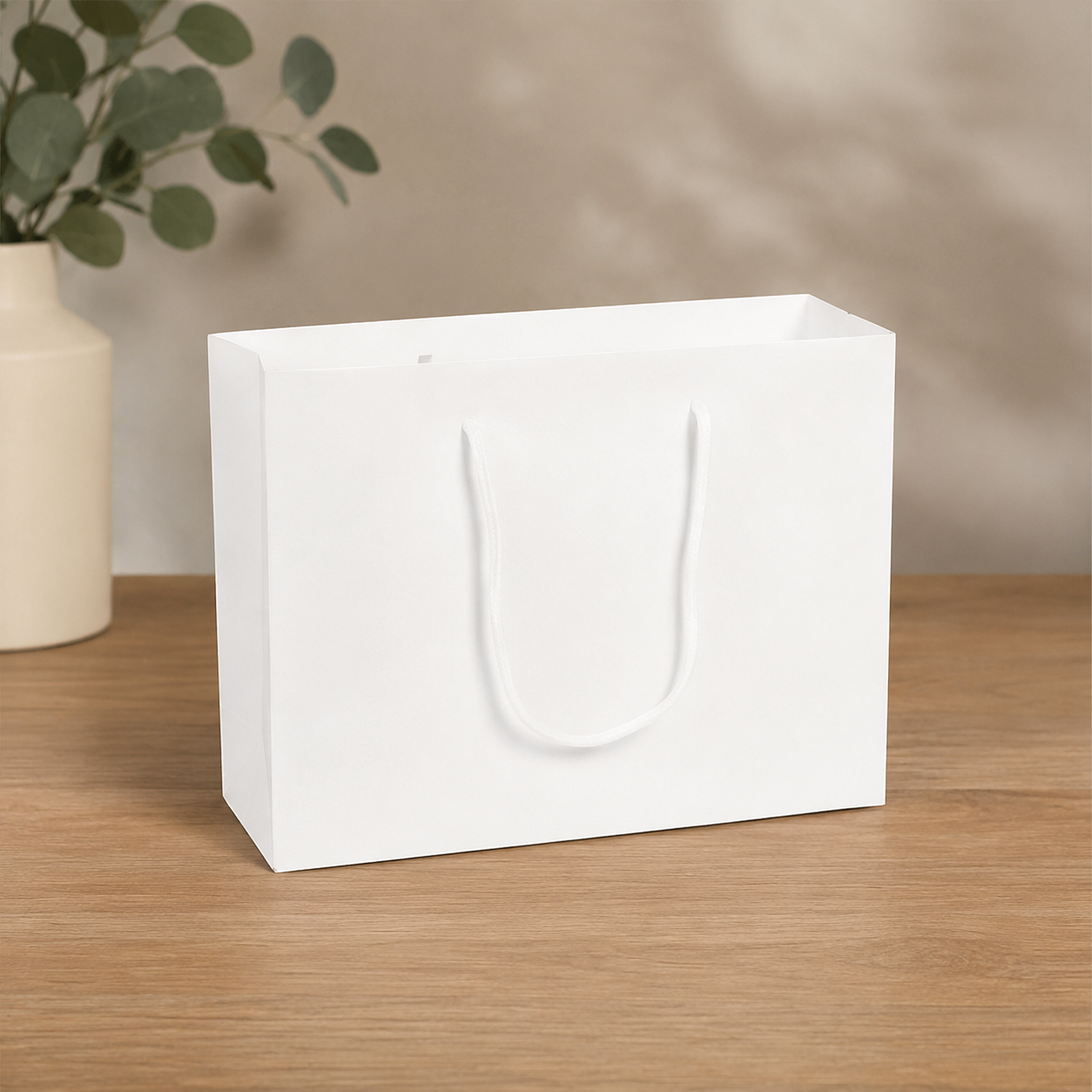 -Large White Paper Gift Bag with Handles