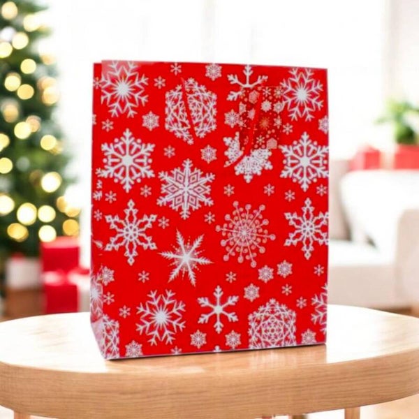 -Christmas Snowflake gift bag 32x26x10cm
