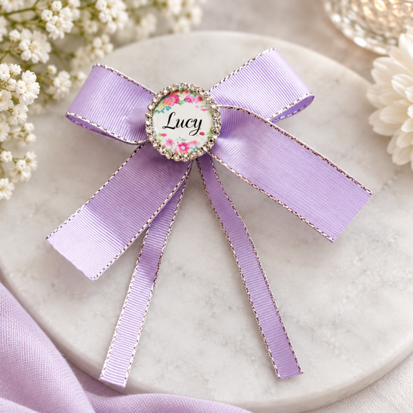 -Sublimation Hair Bow -Lilac