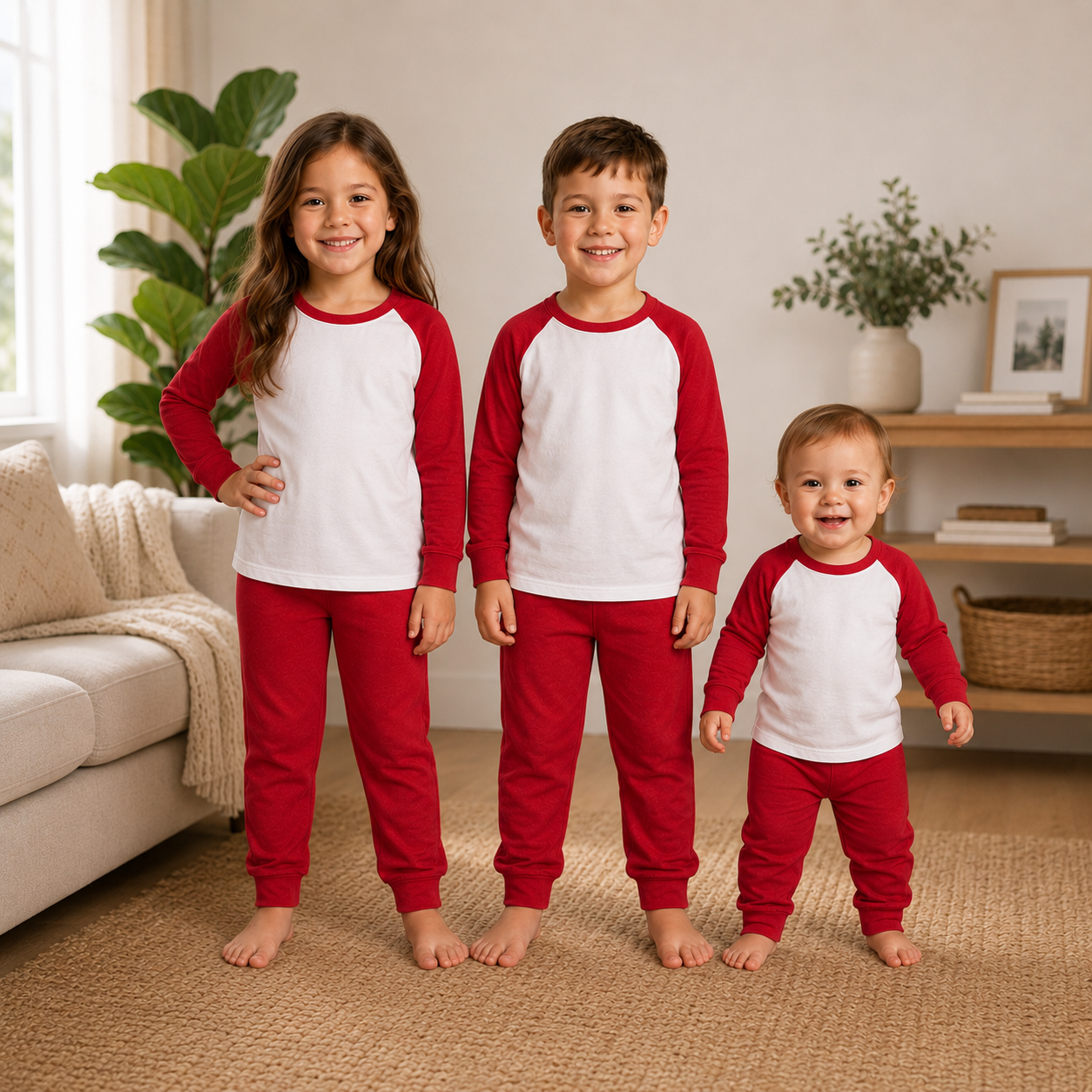 -Kids Red Pyjamas -LONG