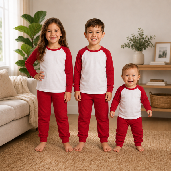 -Kids Red Pyjamas -LONG