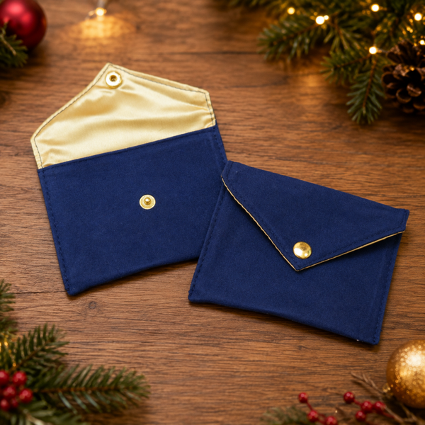 -SWB Velvet & Satin Gift Card Holder 10*7cm -NAVY