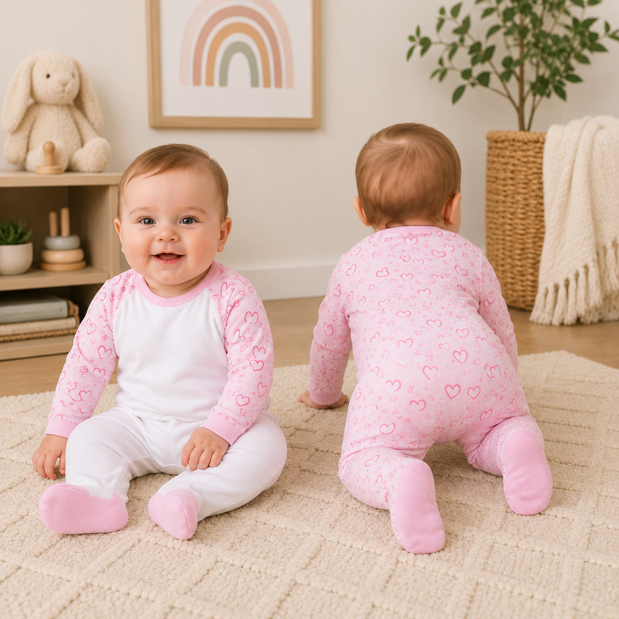 -Sublimation Romper -Pink Heart
