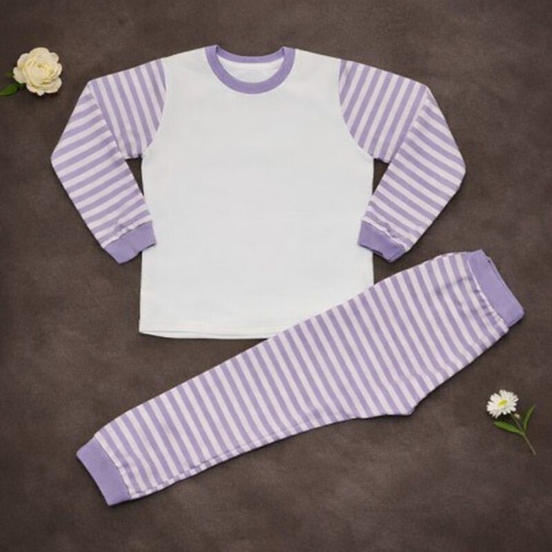 -Kids Lilac Stripes Pyjamas -LONG