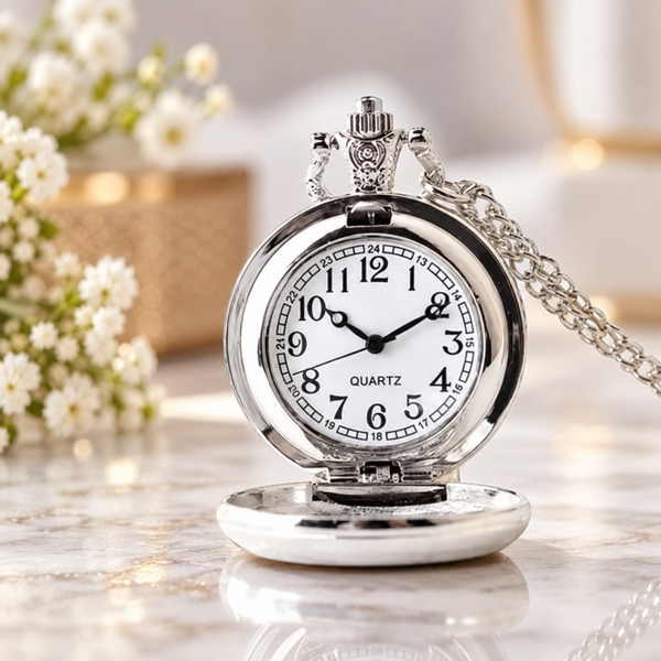 -Sublimation Pocket Watch - Silver
