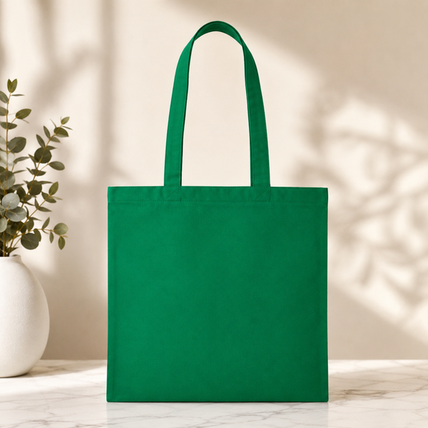 -Green Cotton Tote Bag