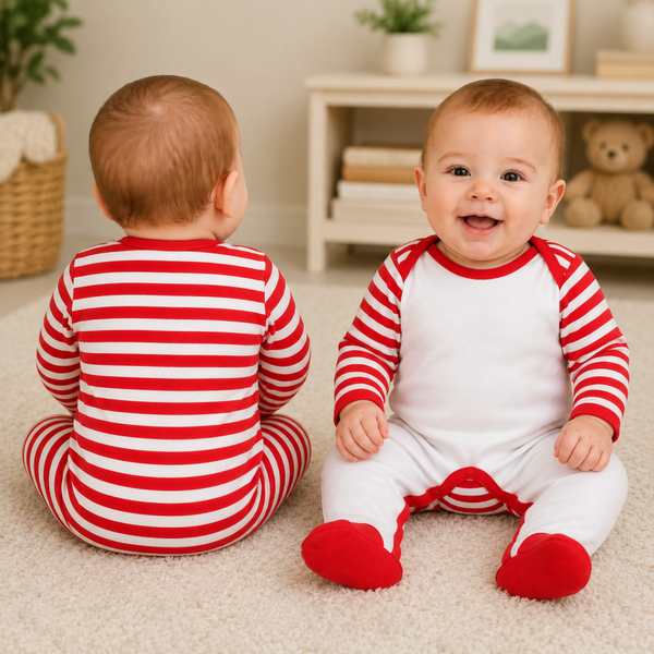 -Sublimation Romper -Red Stripes