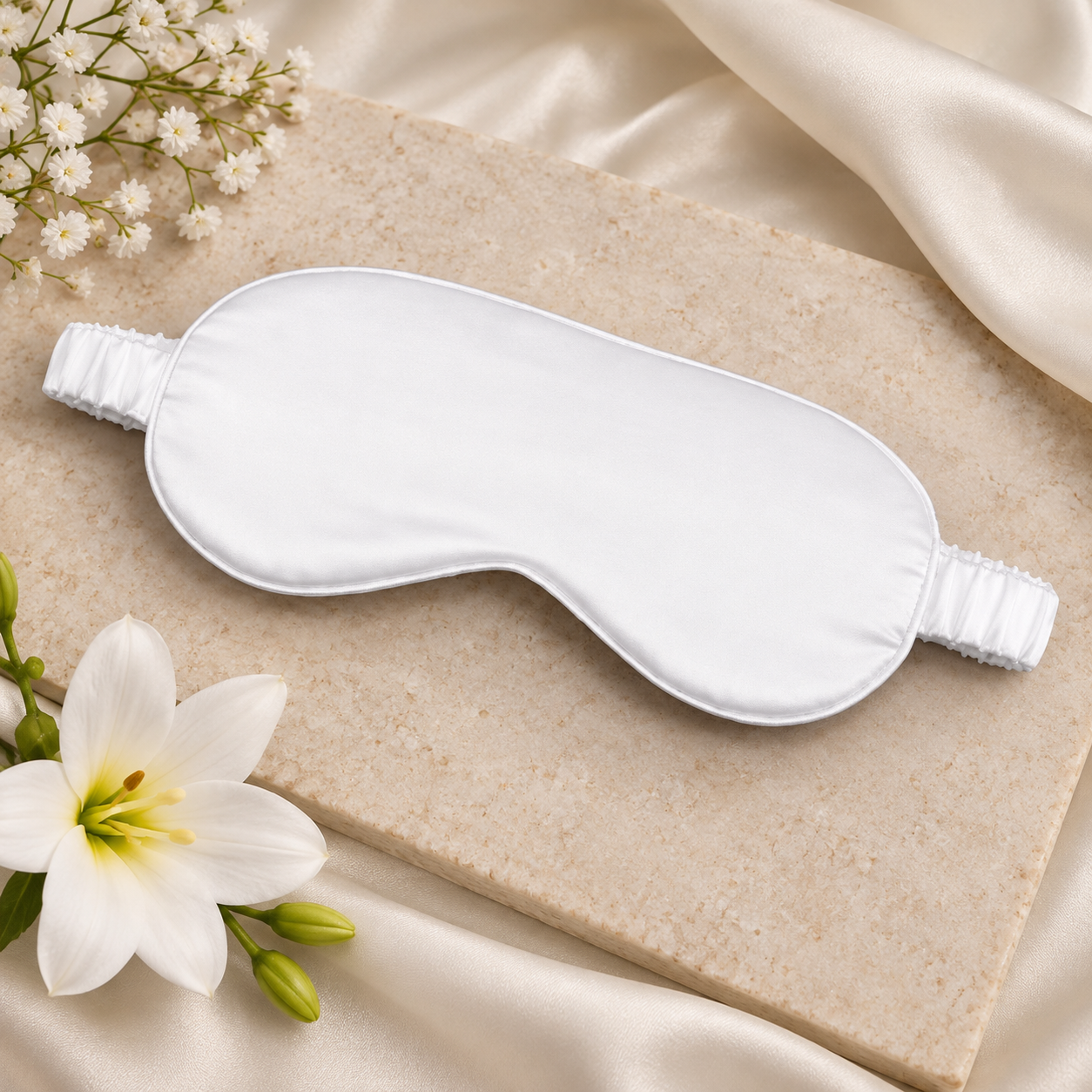 -Satin Eye Mask -White