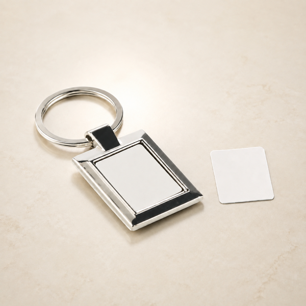 -Sublimation Rectangle Metal Keyring