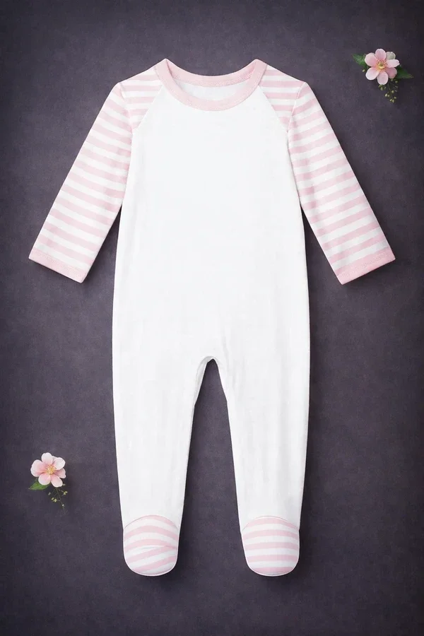 -Sublimation Romper -Pink Stripes