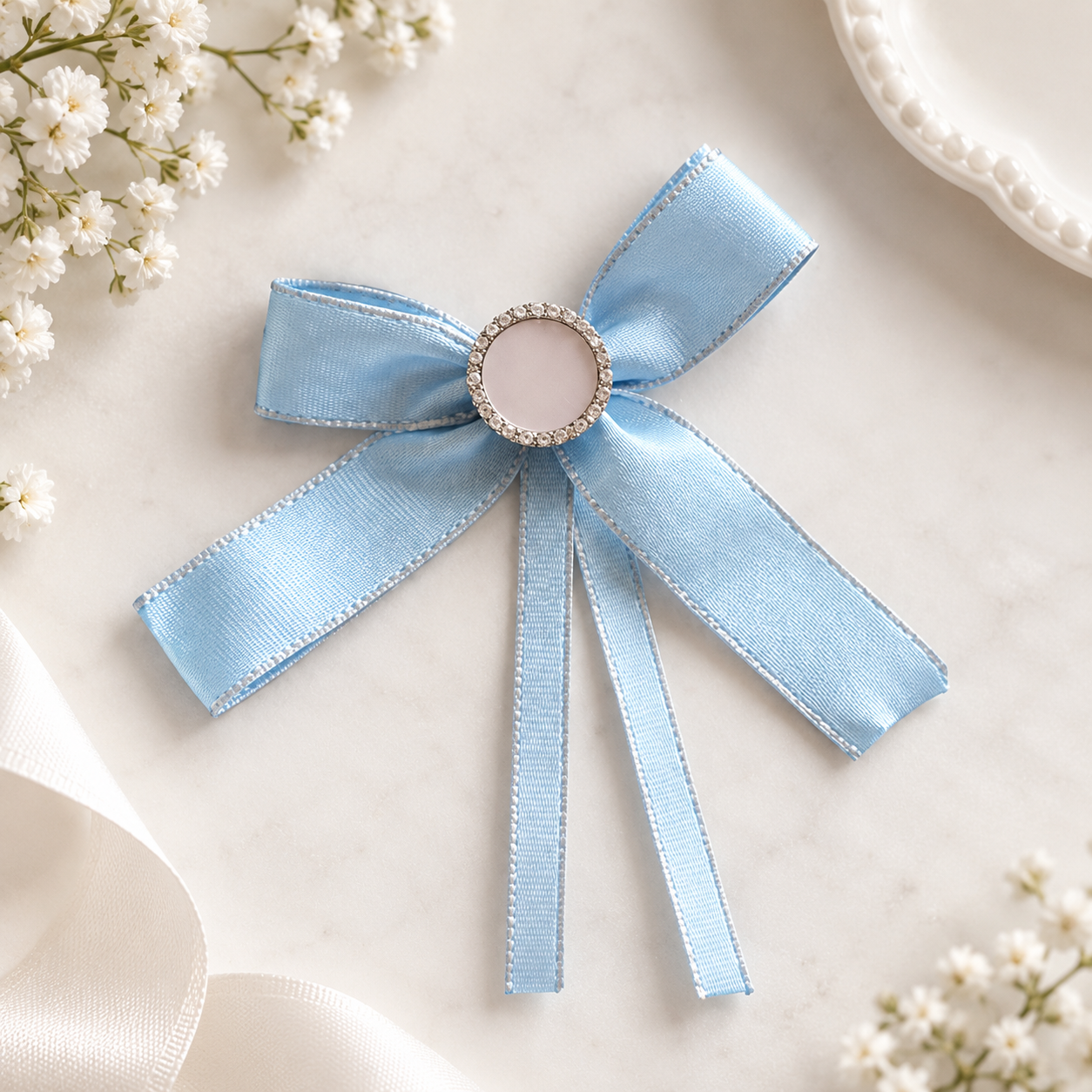 -Sublimation Hair Bow -Blue