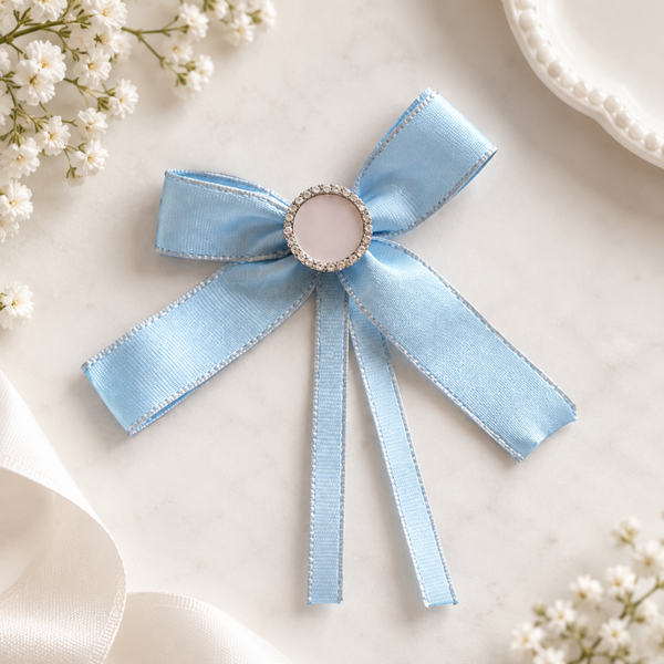 -Sublimation Hair Bow -Blue