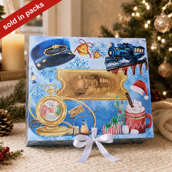 -Blue Christmas Express Box -Large -31x26x15cm -5 Pack