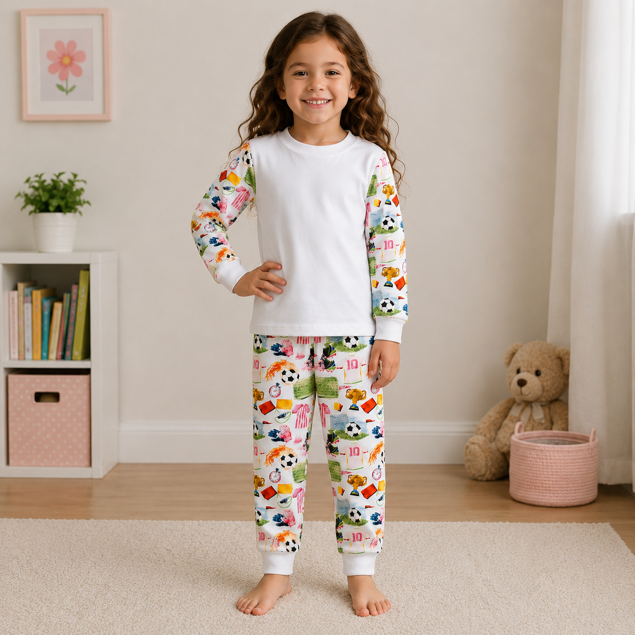 -Kids Football Pyjamas- Pink