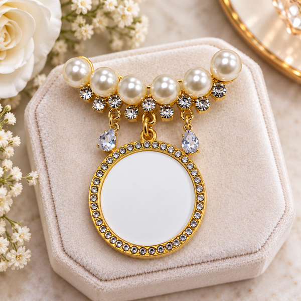 -Sublimation Imitation Pearl Pin Brooch
