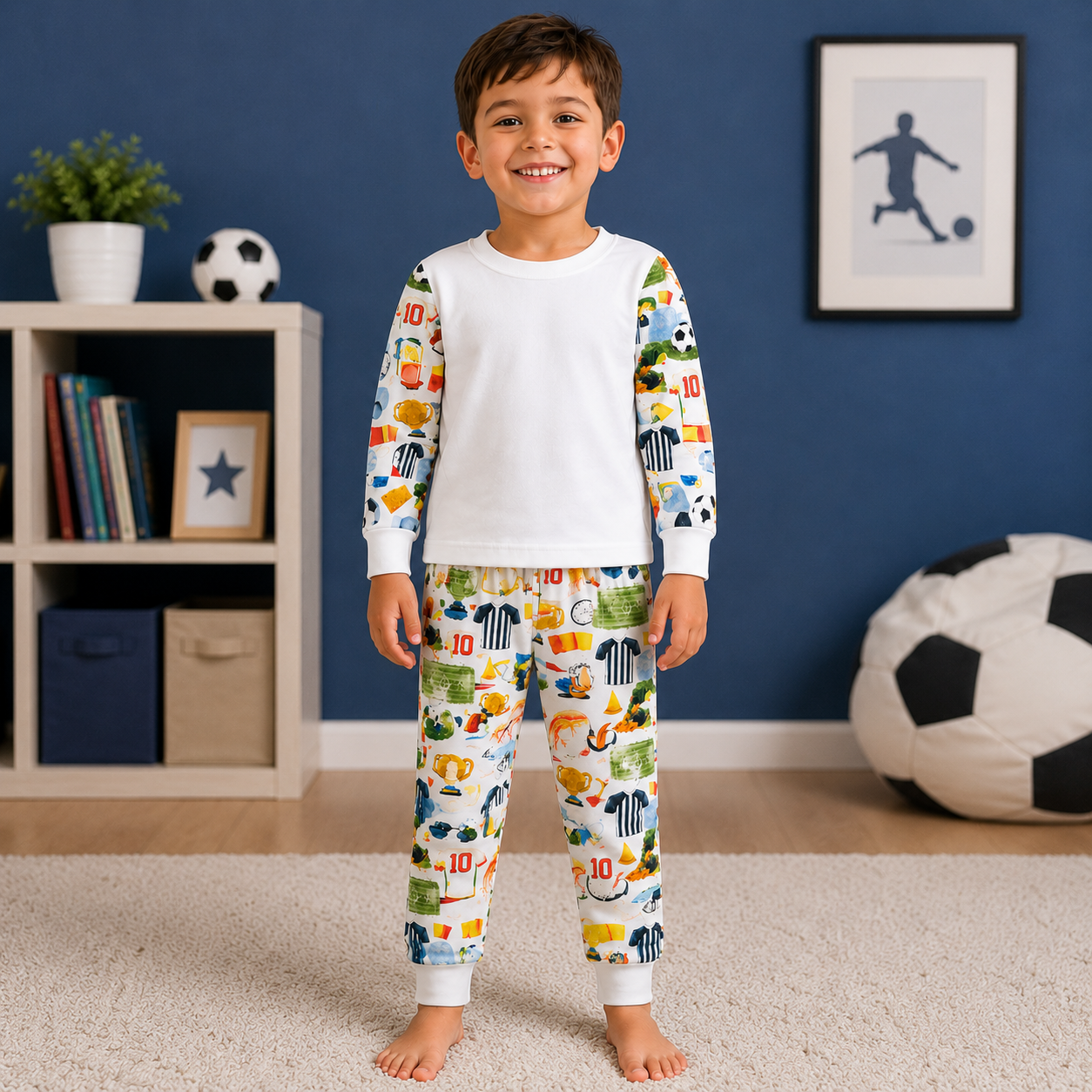 -Kids Football Pyjamas- Blue