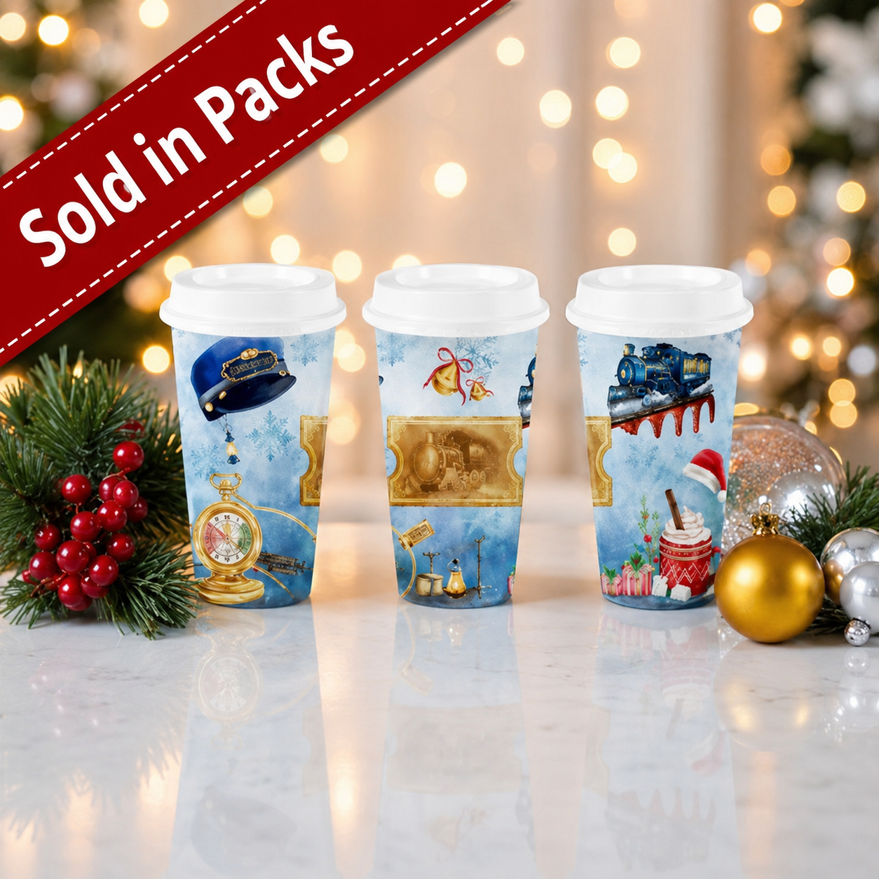 -Polar Express Christmas Hot Cup