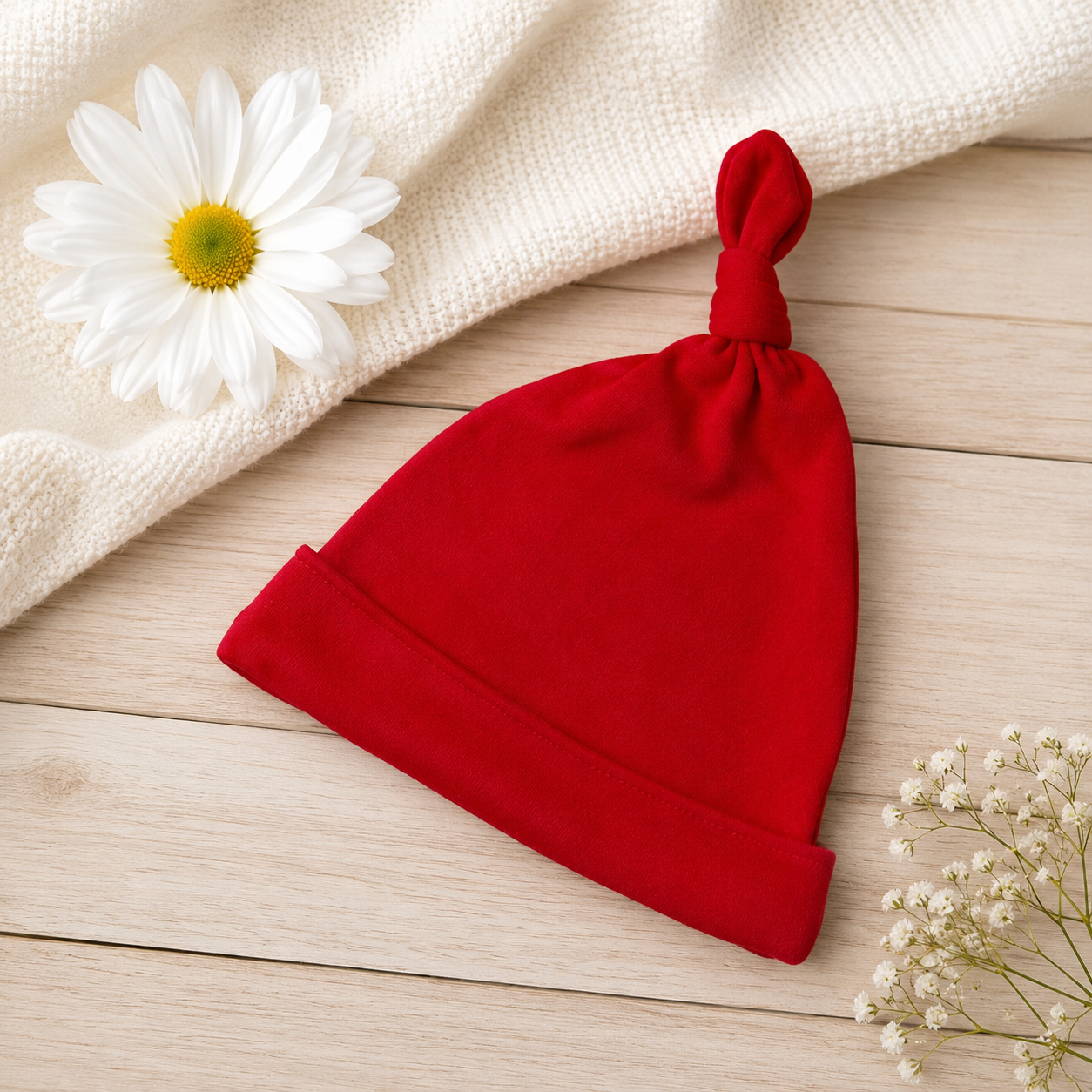 -Red Knotted Hat