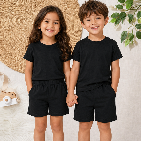 -COTTON SHORT Set- Black