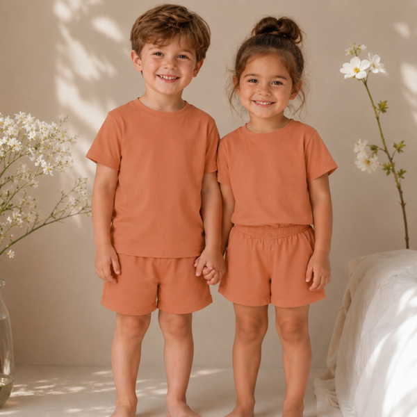 -COTTON SHORT Set- Orange
