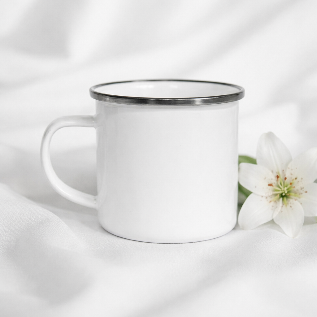 -12oz White Sublimation Enamel Mug