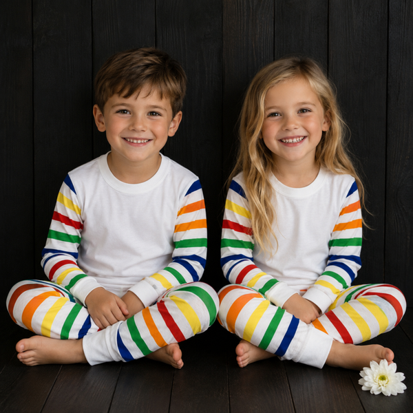 -Rainbow Striped Pyjamas- LONG
