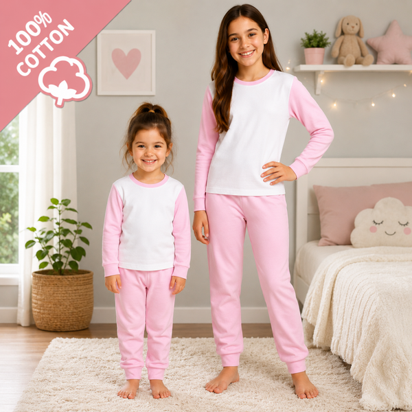 -Kids 100% Cotton Short Pyjamas-  Pink -IN STOCK 14TH JULY