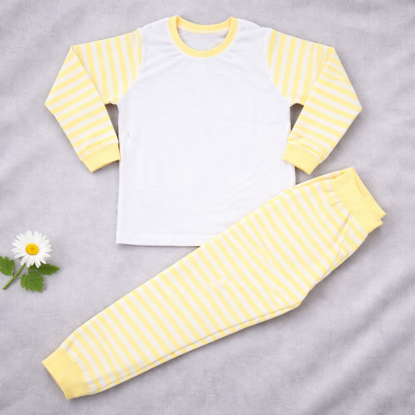 -Kids Yellow Stripes Pyjamas -LONG