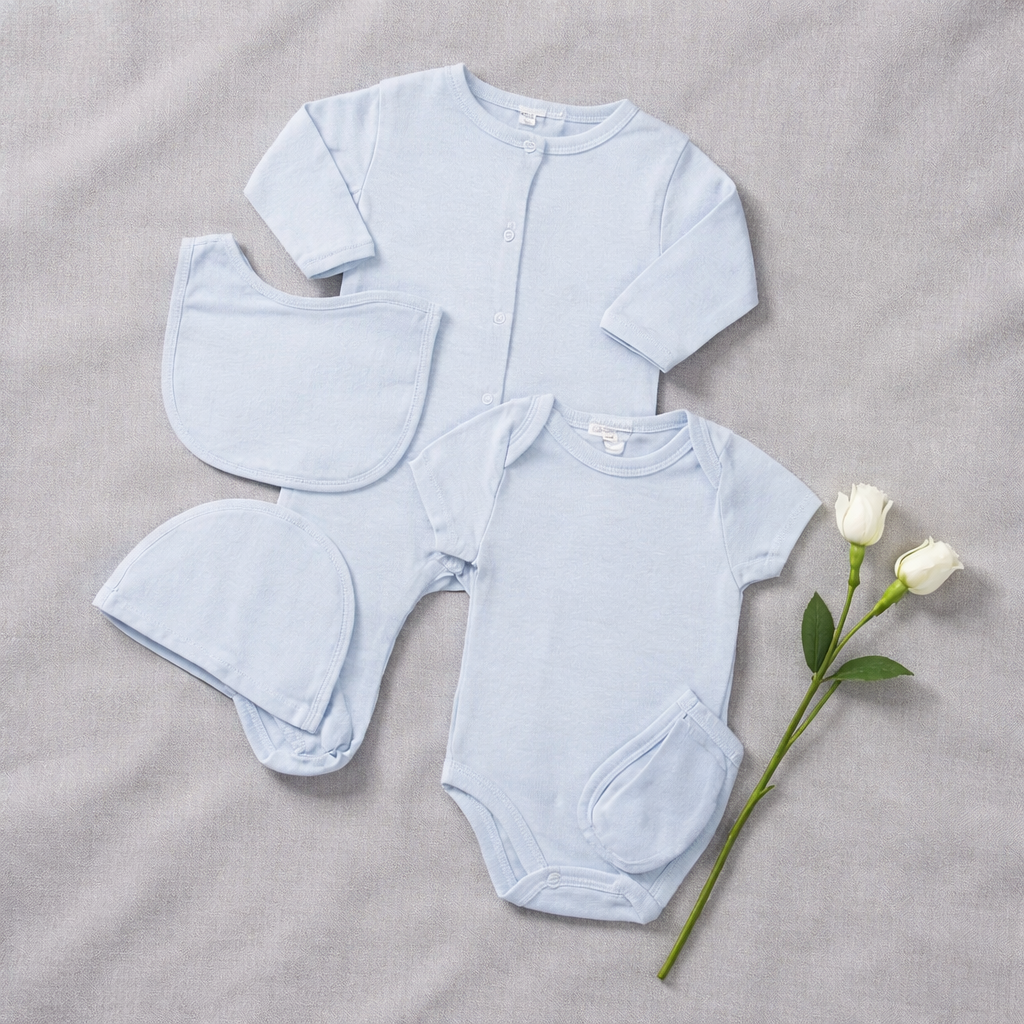 -Baby Blue 5 Piece Baby Set