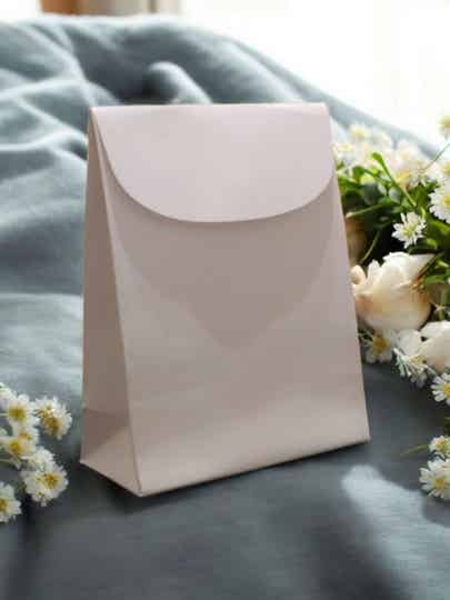 -White Velcro Gift Bag- 16x12x6cm