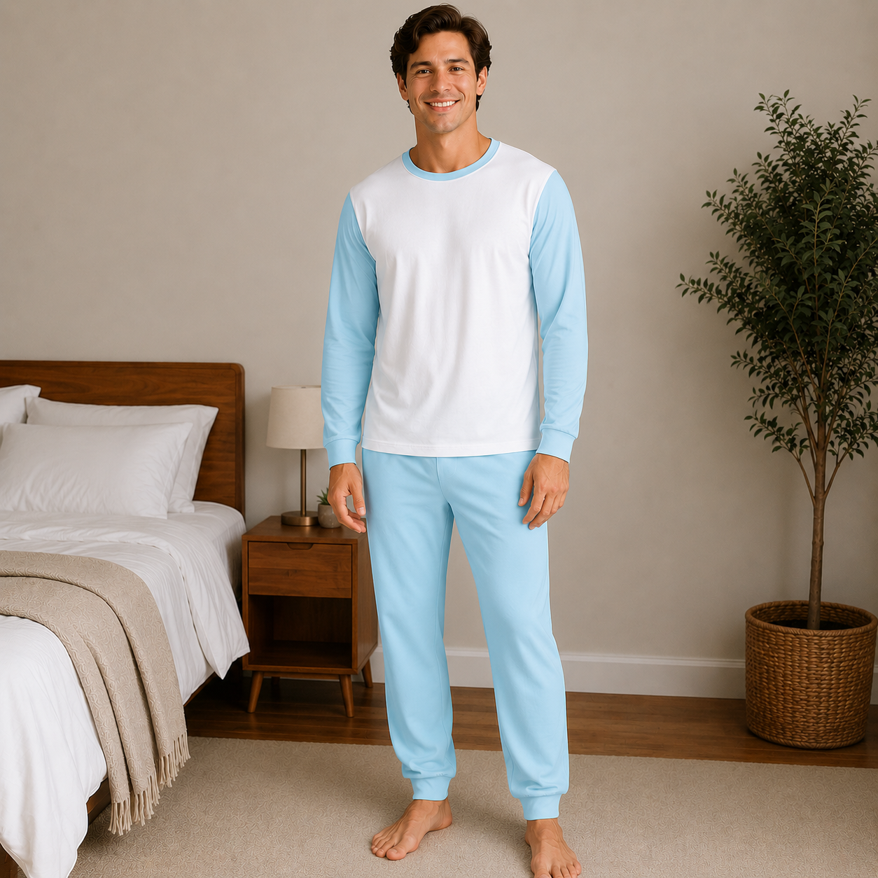 -Adults Sky Blue Pyjamas