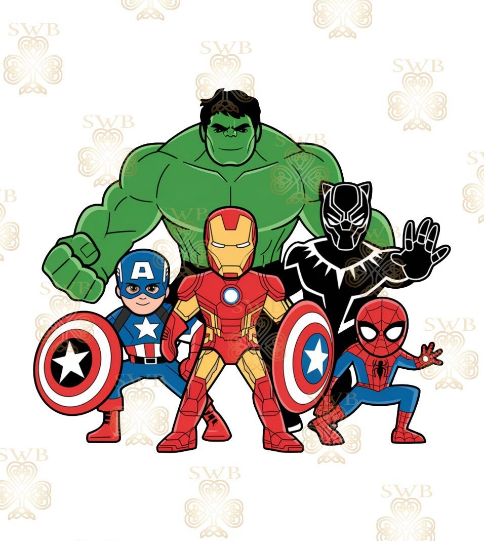 DTF or UVDTF Print - Avengers Cartoon
