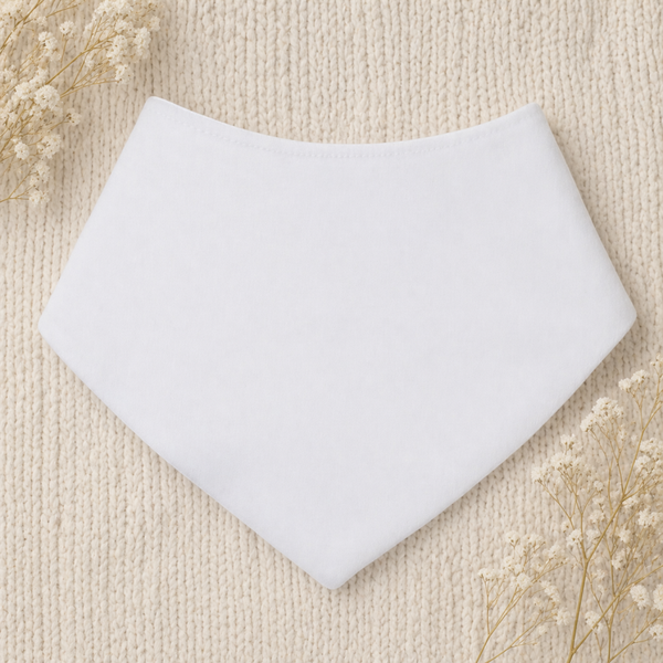 -Baby Bandana Bib- White