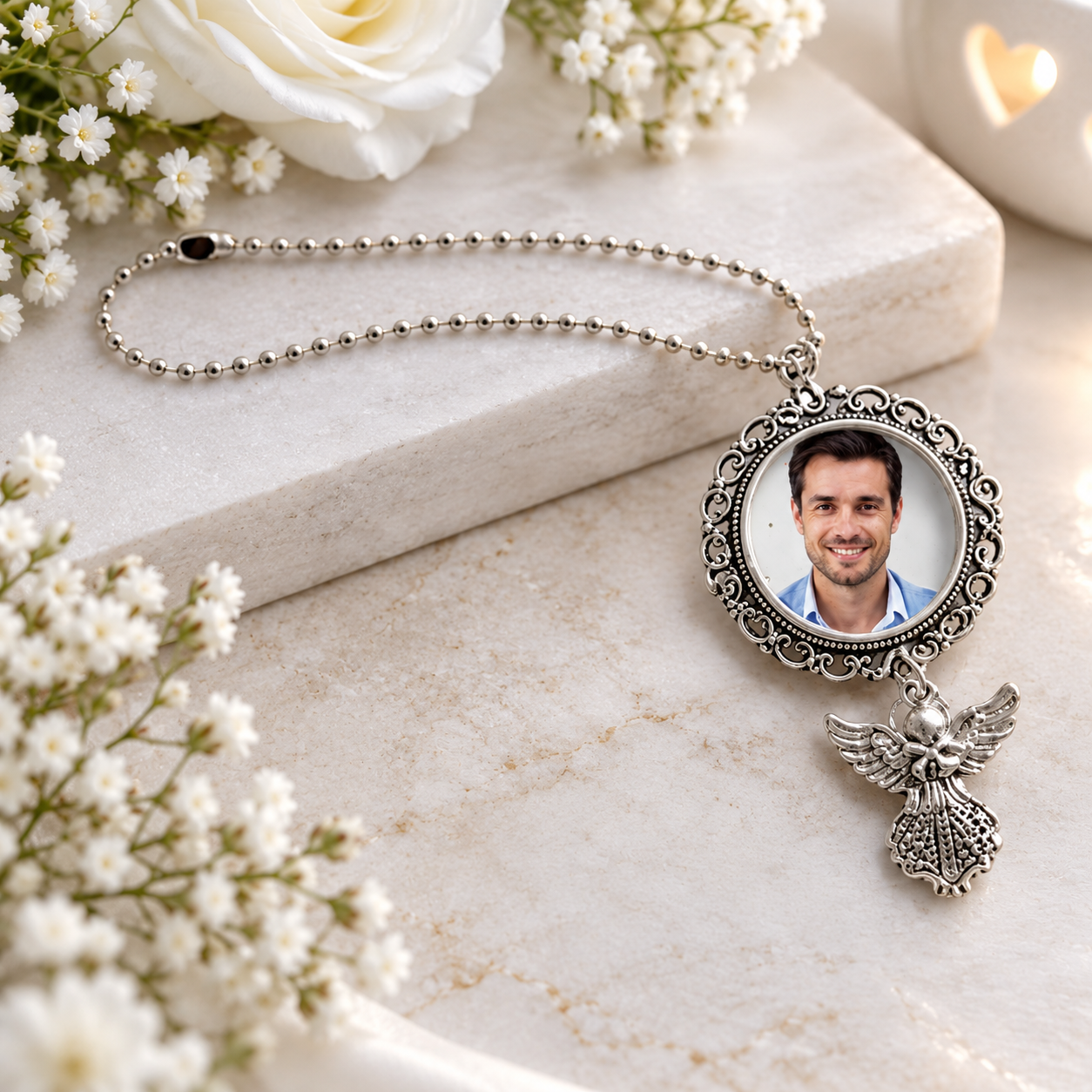 -Sublimation Angel Medallion - 1 pendant