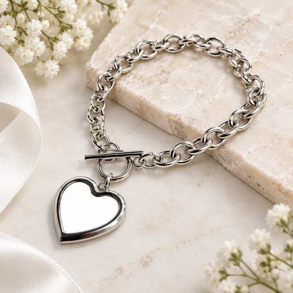 -Sublimation Heart Bracelet