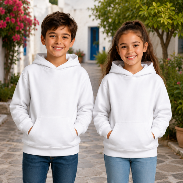 -Kids White Sublimation Hoodie