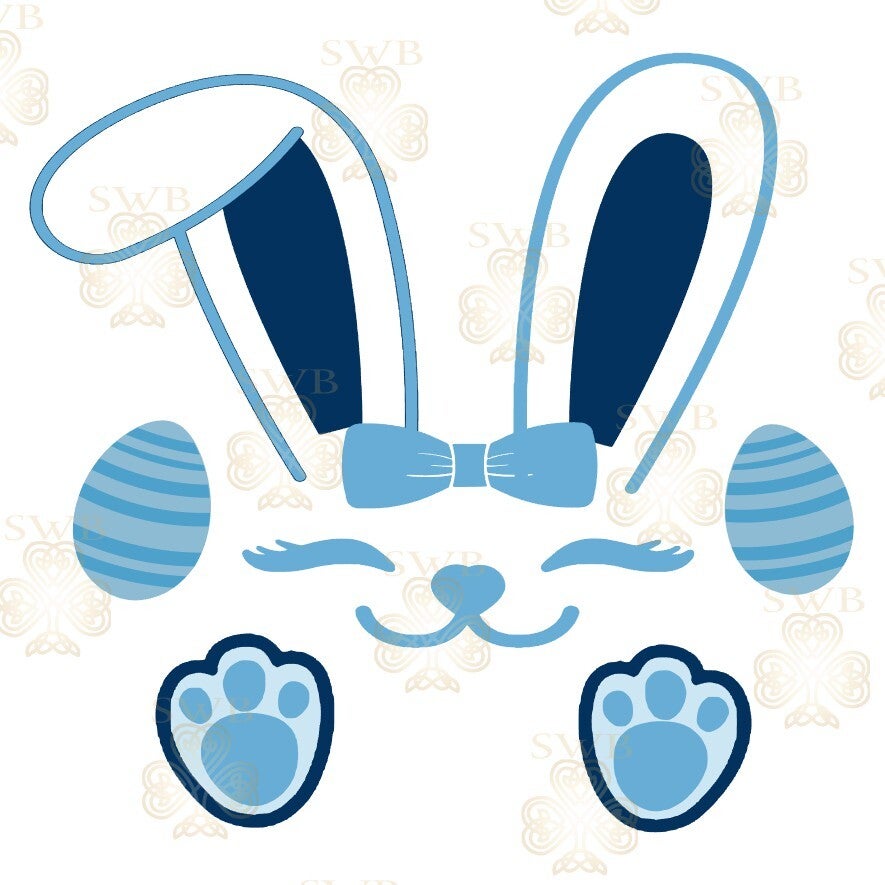 DTF or UVDTF Print -Blue Bunny #1