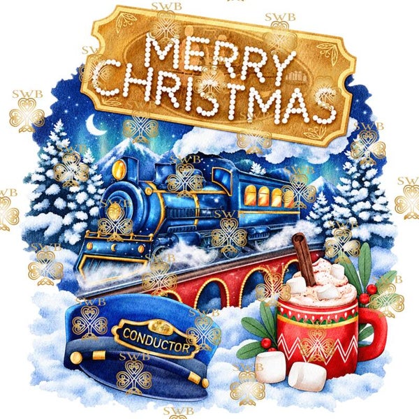 Digital Download Blue Christmas Express #34