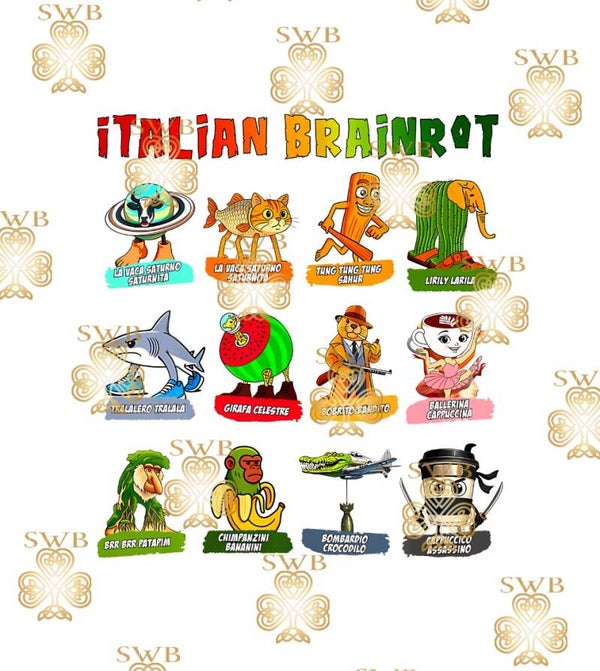 DTF or UVDTF Print -Italian Brainrot #6