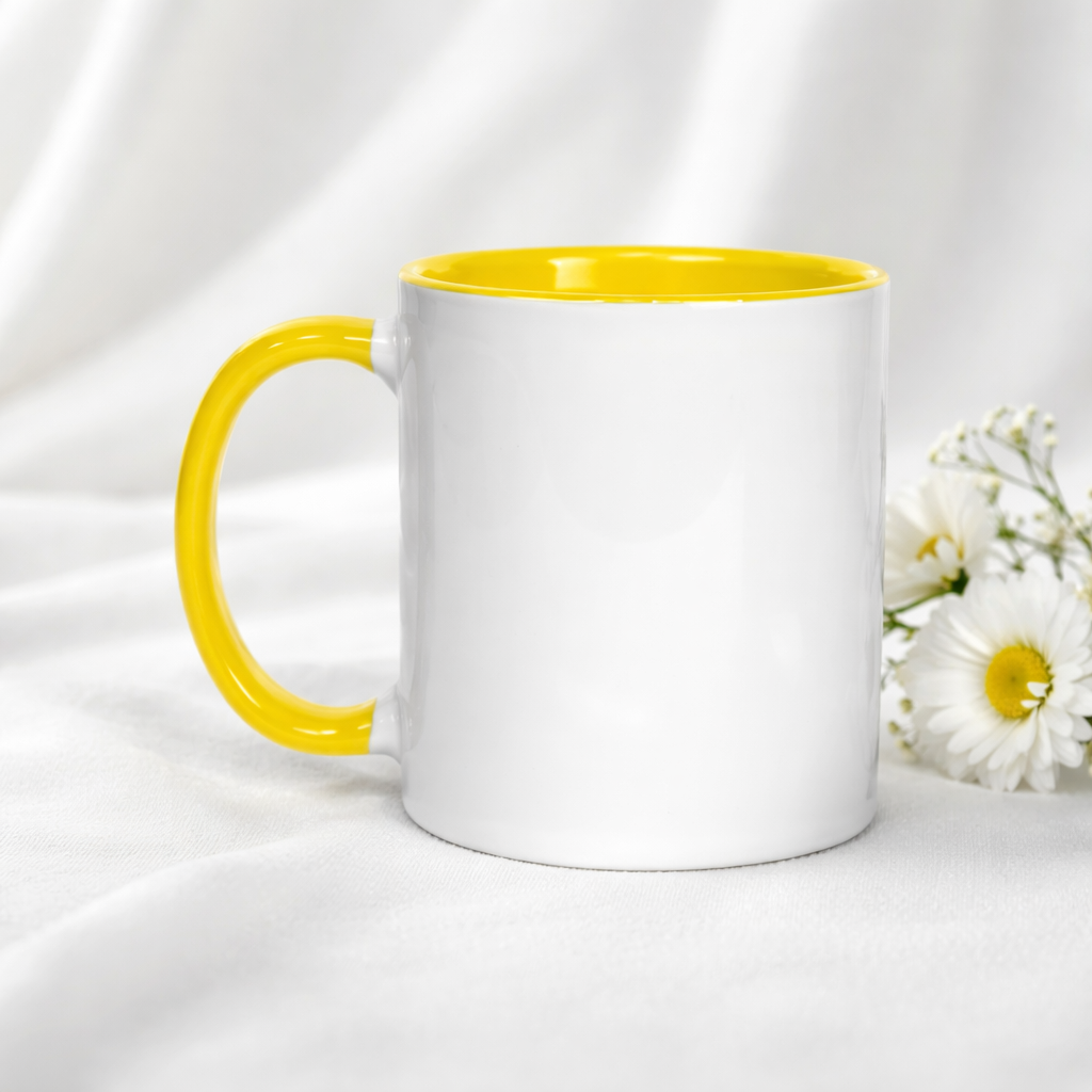 -Sublimation Mug- Yellow Inner & Handle