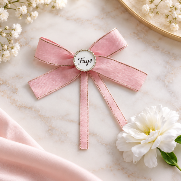 -Sublimation Hair Bow -Pink