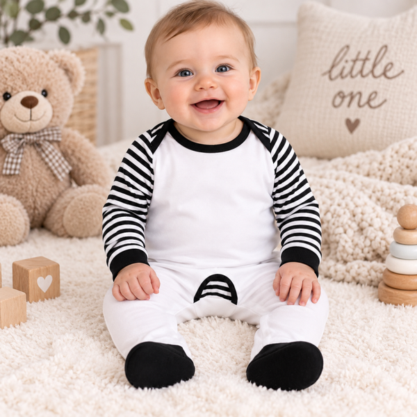 -Sublimation Romper -Black Stripes