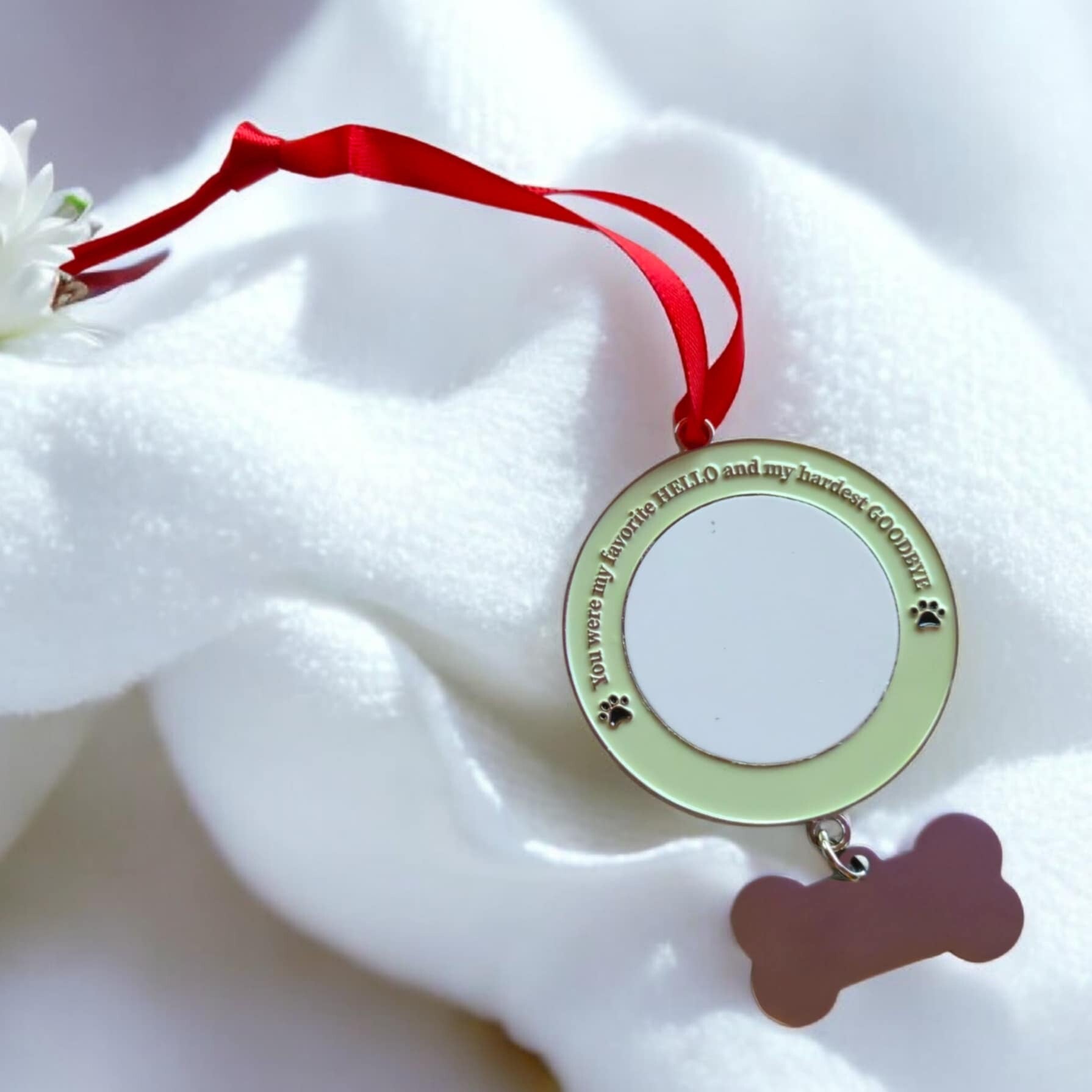 -Sublimation Pet Ornament with Engravable Bone