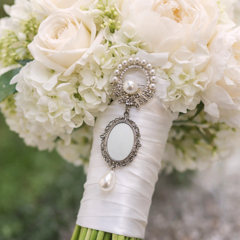 -Pearl Brooch/Bouquet Pin -Silver