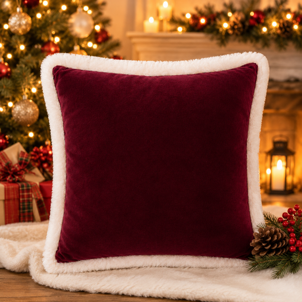 -Plush Velvet Christmas Cushion