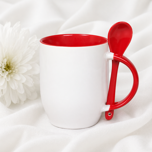 -Sublimation Mug with Spoon -Red