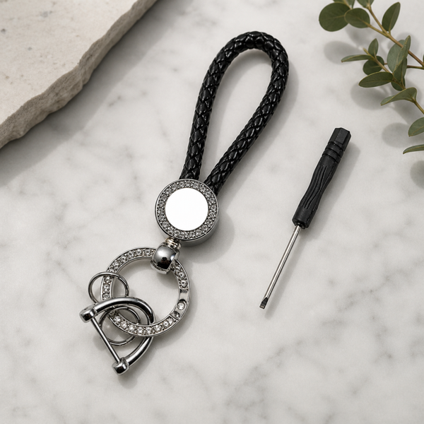 -Sublimation Car Keyring -Black