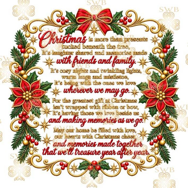 DTF or UVDTF Print -  Christmas Decal #16
